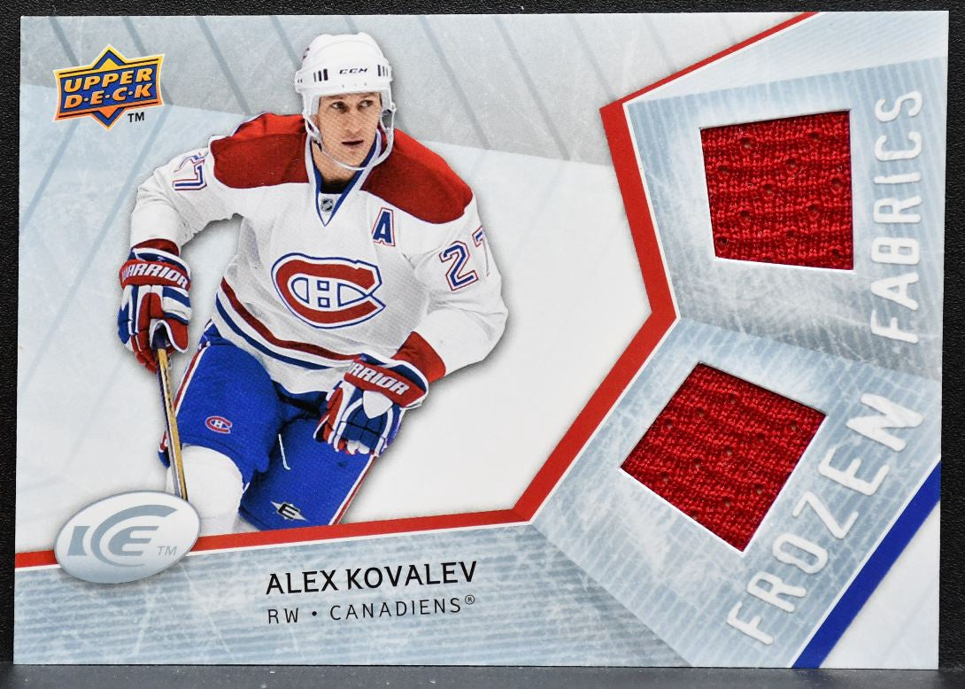 2008-09 Upper Deck Ice Frozen Fabrics Alex Kovalev FF-AK Canadiens Jersey 9020