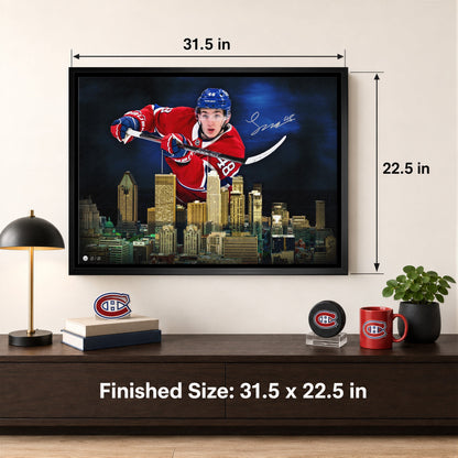 Hutson Signed 20x29 Canvas Canadiens Skyline Edition V1 (Limited Edition of 25)
