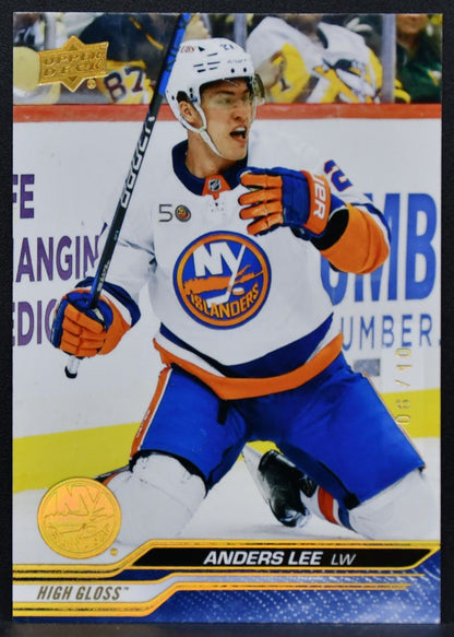2023-24 Upper Deck Series 1 High Gloss Anders Lee 115 New York Islanders 06/10 8182