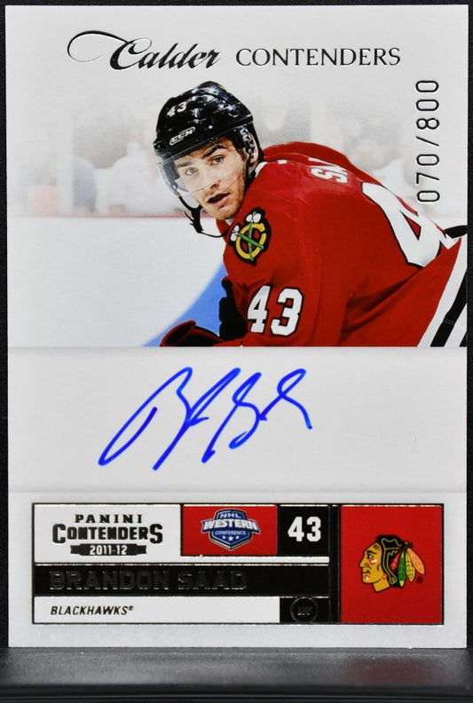 2011-12 Panini Contenders Calder Auto Saad Blackhawks RC Auto /800 4894