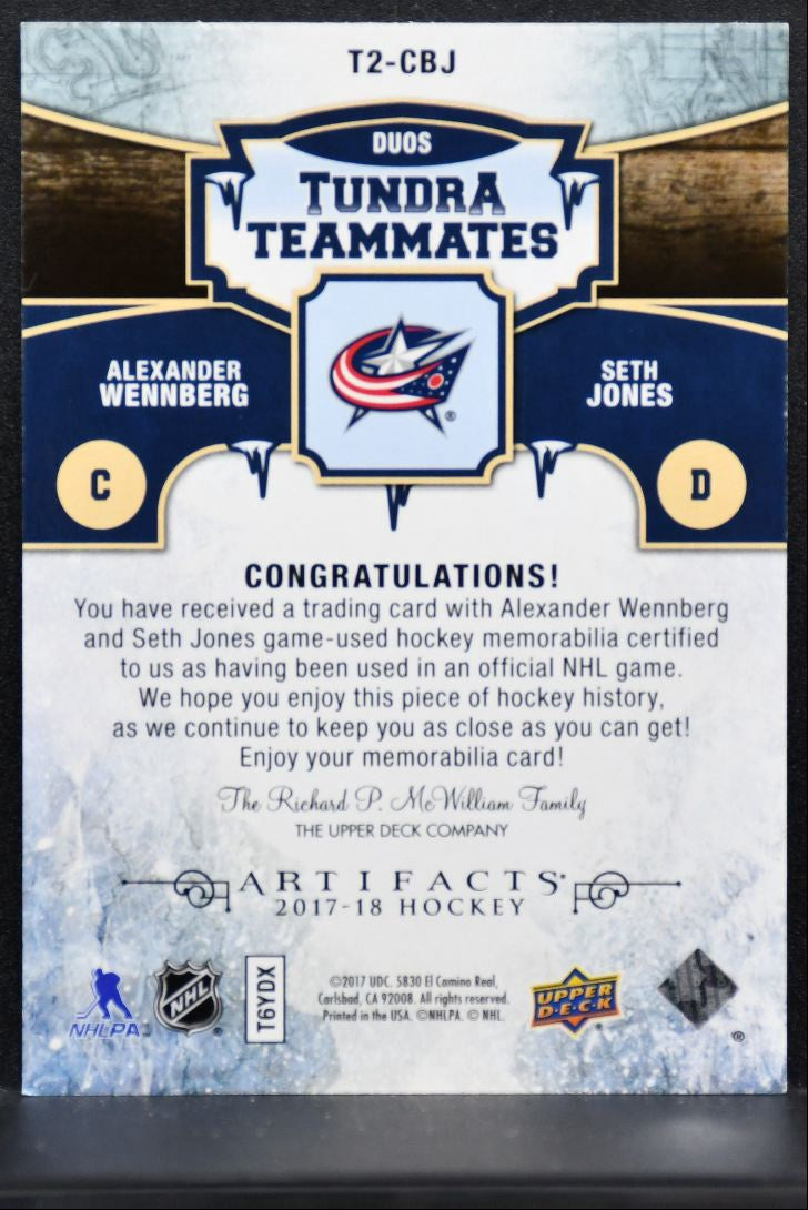 2017-18 UD Artifacts Tundra Teammates Duos Wennberg/Jones 120/199 Jersey 1489