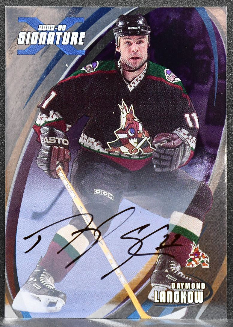 2002-03 In The Game Auto Series Auto Daymond Langkow 096 Coyotes Auto 7624