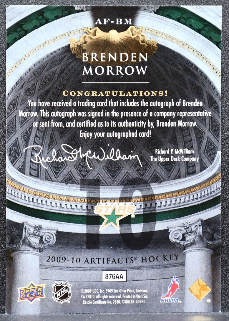 2009-10 Upper Deck Artifacts Autofacts Brenden Morrow AF-BM Stars Auto 9334