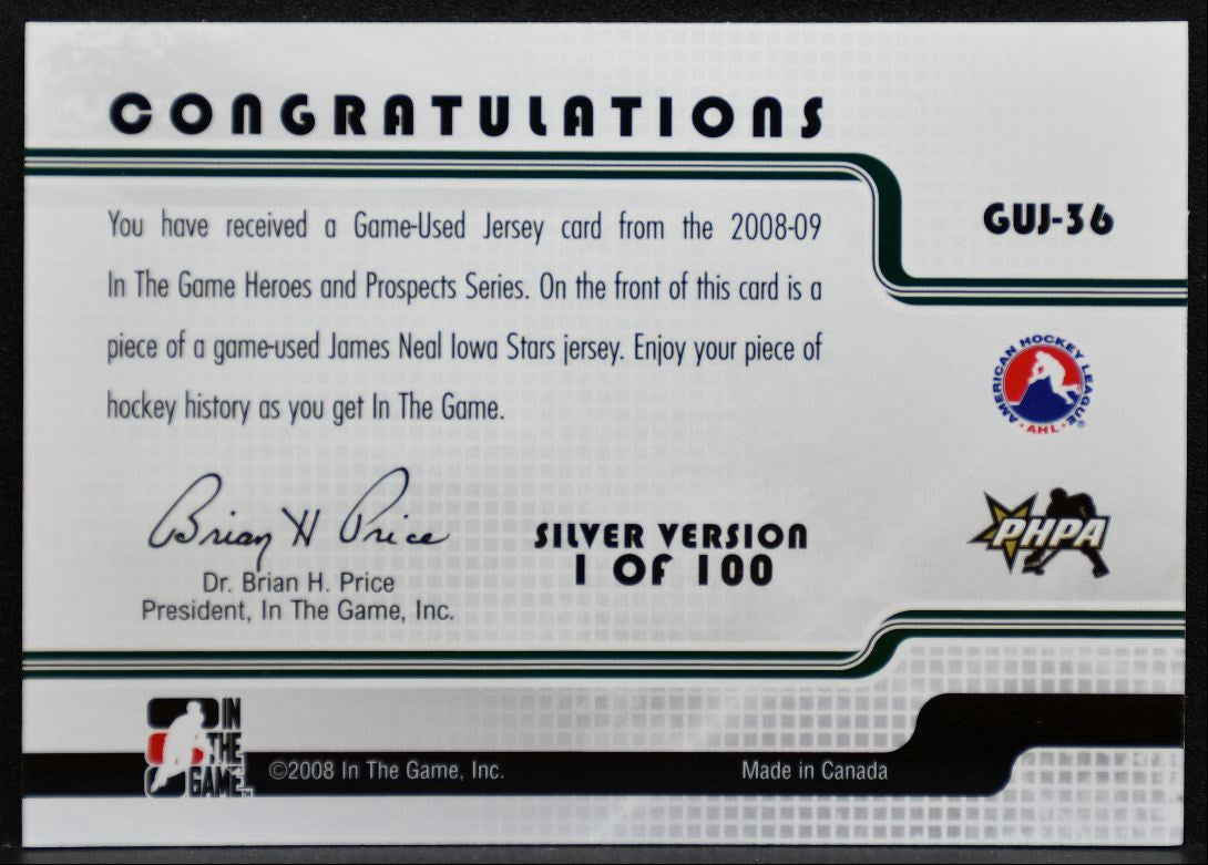 2008-09 ITG Heroes and Prospects Patch Marek Schwarz Iowa Stars Patch 3529
