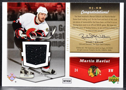 2006-07 UD MVP One on One Dual Memorabilia Gaborik/Havlat Jersey 5326