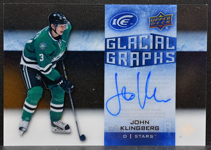 2015-16 Upper Deck Ice Glacial Graphs Autograph John Klingberg Stars Auto 7172