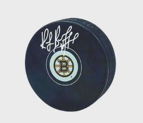 Raymond Bourque Autographed Puck - Logo Boston