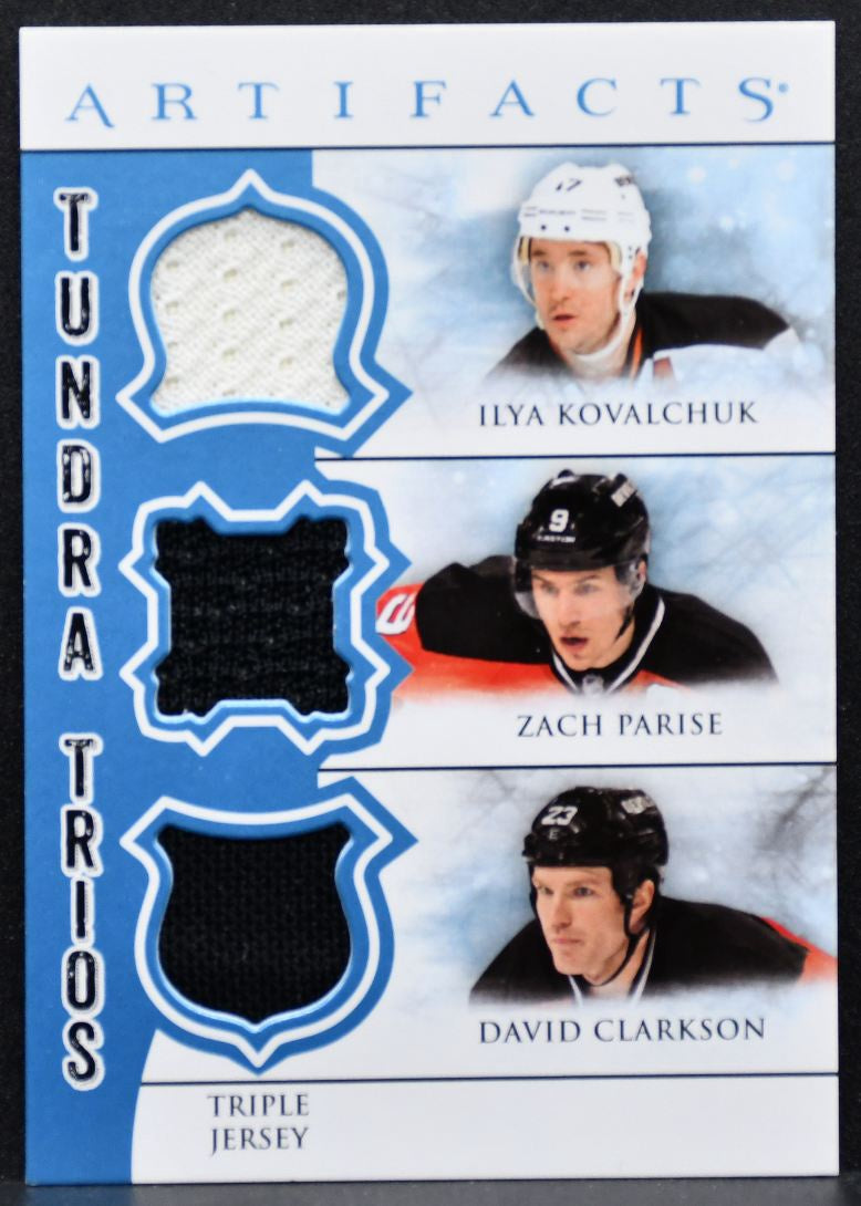 2012-13 UD Artifacts Tundra Trios Blue Kovalchuk/Parise/Clarkson Jersey 5337