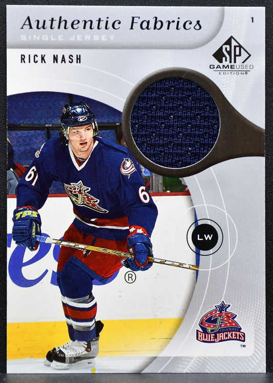 2006-07 SP Game Used Authentic Fabrics Rick Nash AF-RN Jackets Jersey 9954