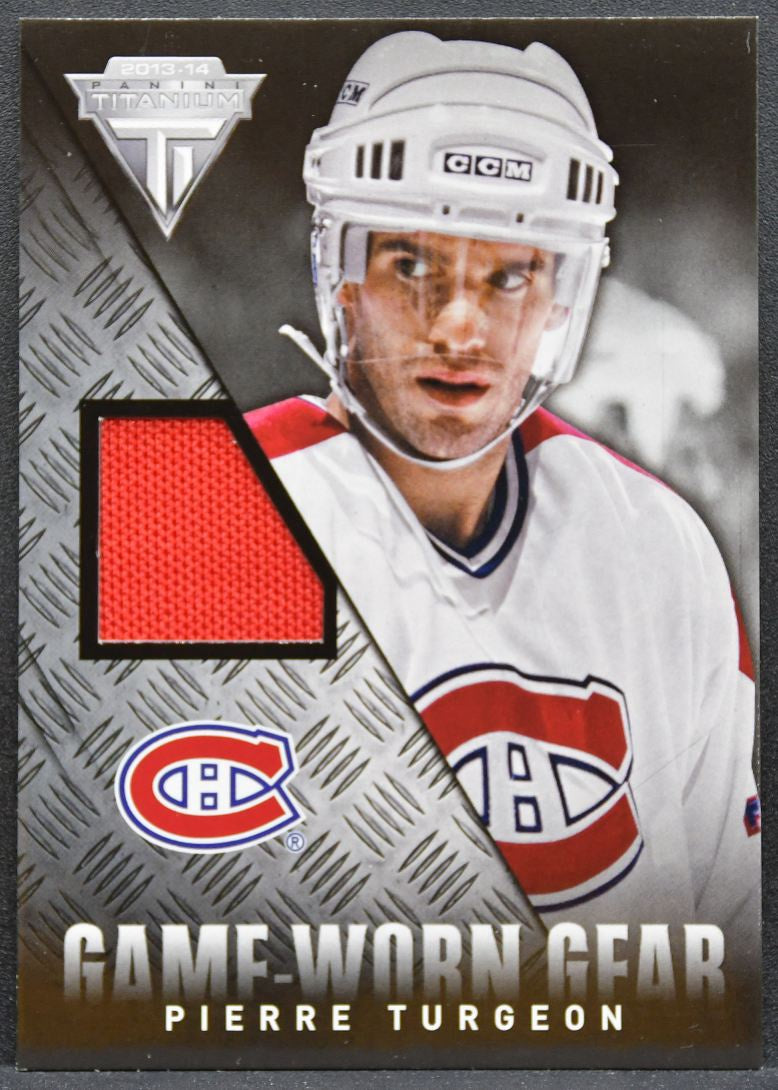 2013-14 Panini Titanium Game Worn Gear Pierre Turgeon Canadiens Jersey 9714