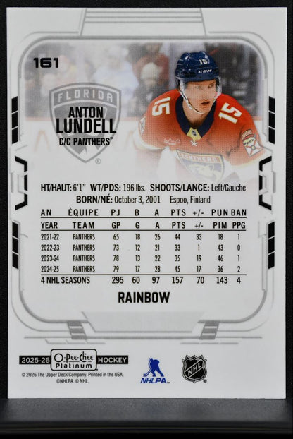 2025-26 O-Pee-Chee Platinum Rainbow Anton Lundell 161 Florida Panthers 3840