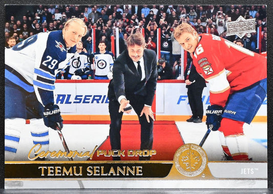 2020-21 Upper Deck Series 1 Ceremonial Puck Drop Teemu Selanne CPD-2 Jets 8952