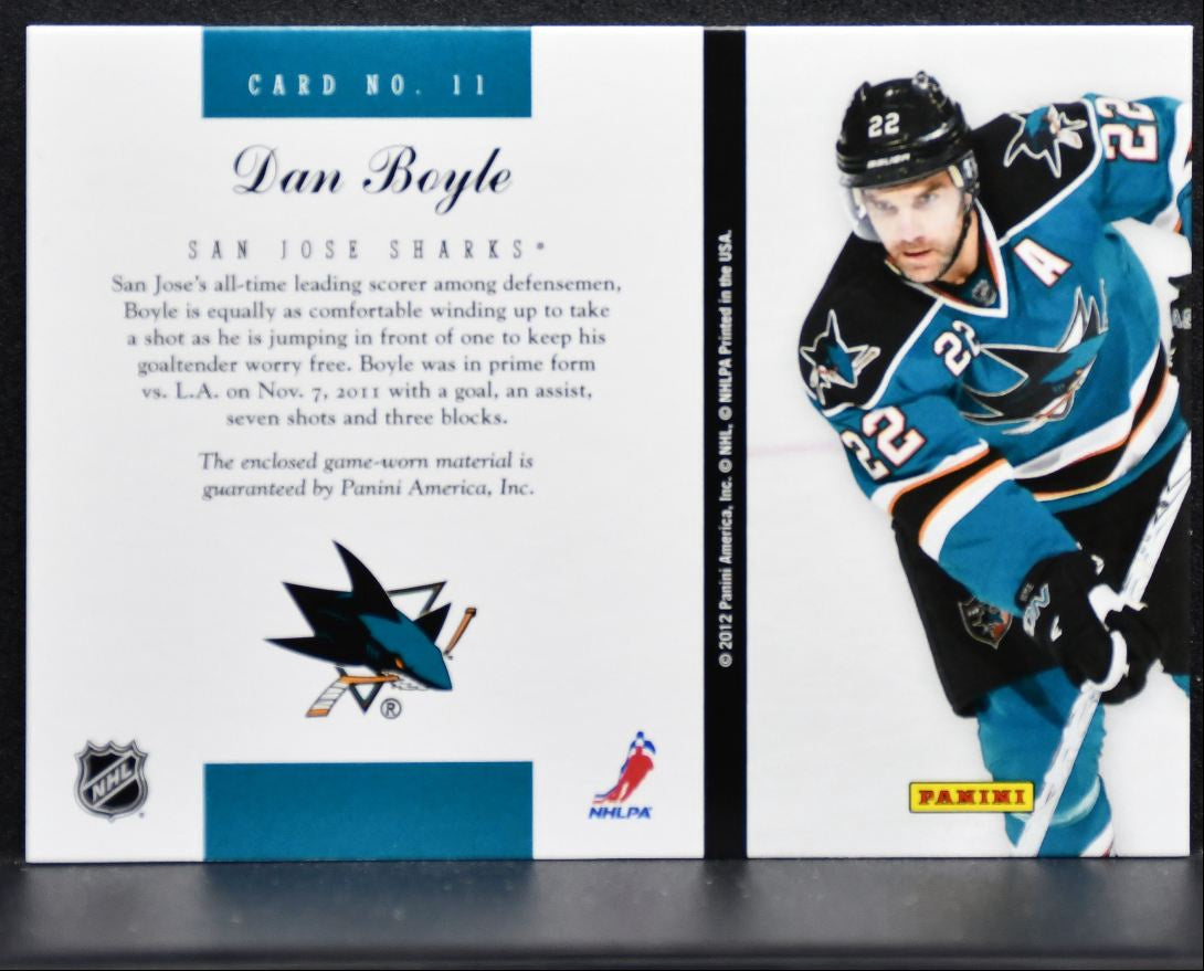 2011-12 Panini Elite Materials Dan Boyle 11 San Jose Sharks Jersey 1748