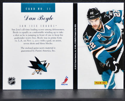 2011-12 Panini Elite Materials Dan Boyle 11 San Jose Sharks Jersey 1748