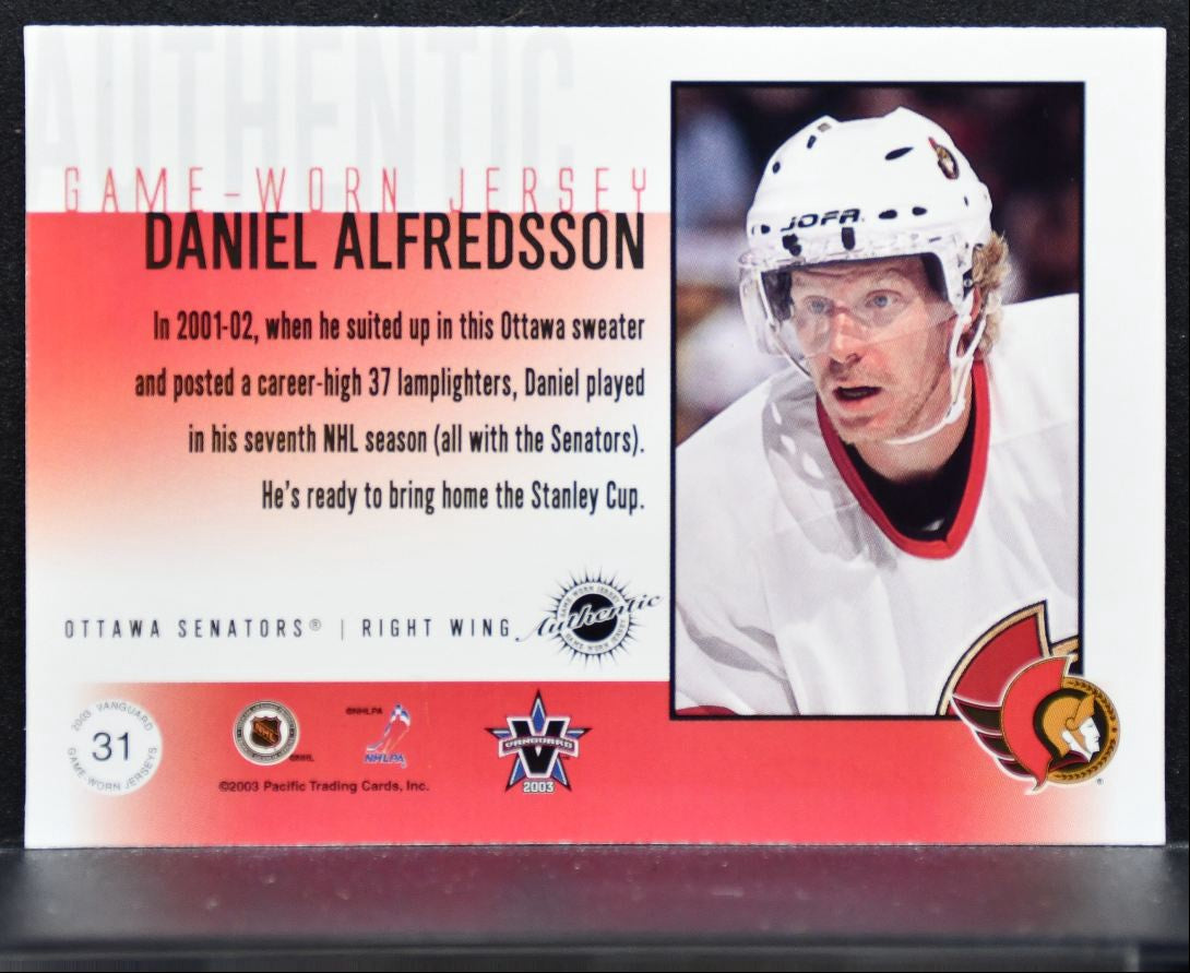 2002-03 Pacific Vanguard Game-Worn Jersey Alfredsson 290/511 Jersey 2912