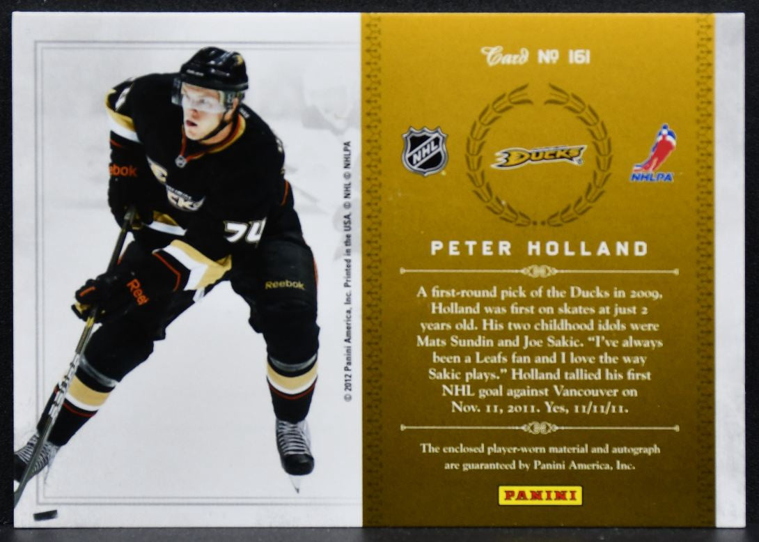 2011-12 Panini Rookie Anthology Treasures Peter Holland 161 RC Auto Jersey 0237