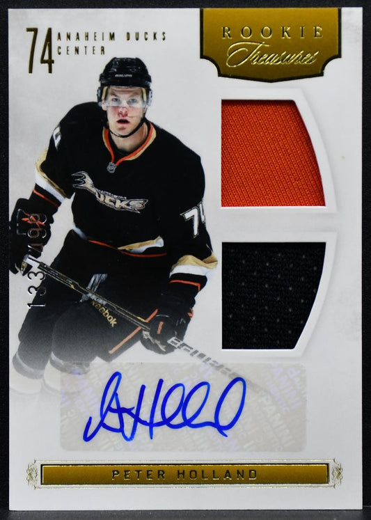 2011-12 Panini Rookie Anthology Treasures Peter Holland 161 RC Auto Jersey 0237