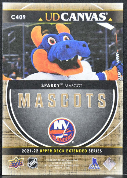 2021-22 UD Extended Series UD Canvas Mascots Sparky C409 New York Islanders 6187