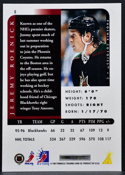 1996-97 Pinnacle Be a Player Autographs Jeremy Roenick Phoenix Coyotes Auto 2305
