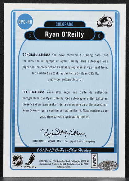 2012-13 O-Pee-Chee Signatures Ryan O'Reilly OPC-RO Colorado Avalanche Auto 1360