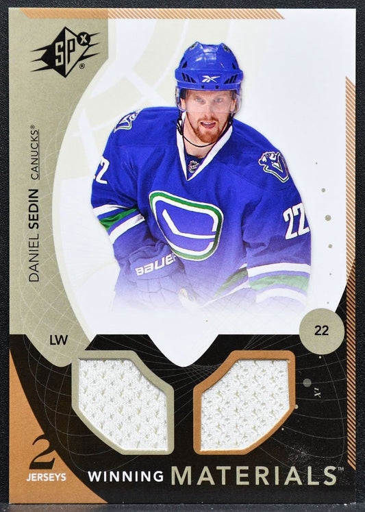2010-11 SPx Winning Materials Daniel Sedin WM-DS Vancouver Canucks Jersey 4688