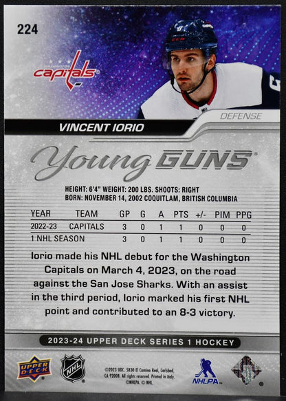 2023-24 UD Series 1 Young Guns Outburst Colton Gillies 224 Minnesota Wild RC 7962