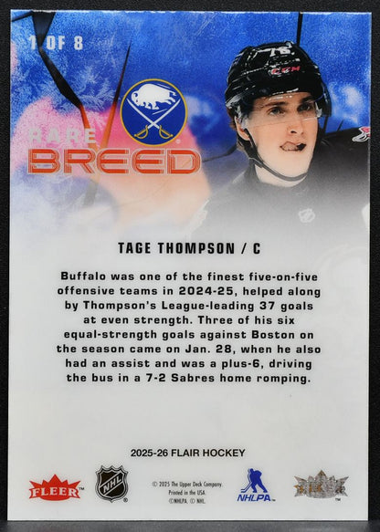 2025-26 Flair Rare Breed Tage Thompson 1 Buffalo Sabres 8693