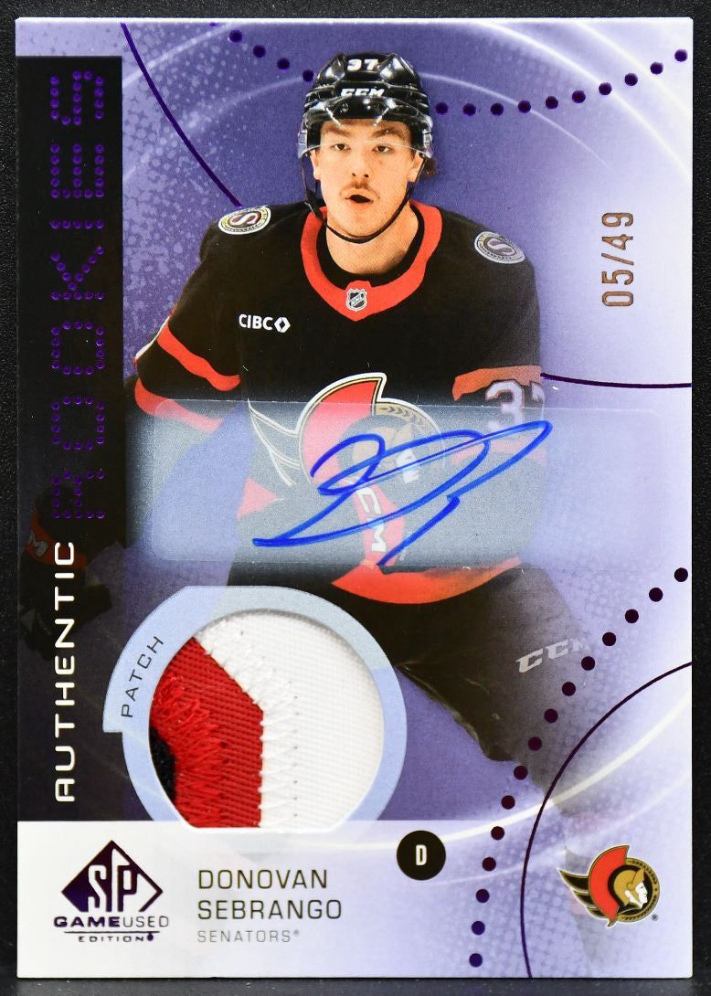 2025-26 SP Used Purple Premium Sebrango Senators RC Auto 05/49 Patch 5378