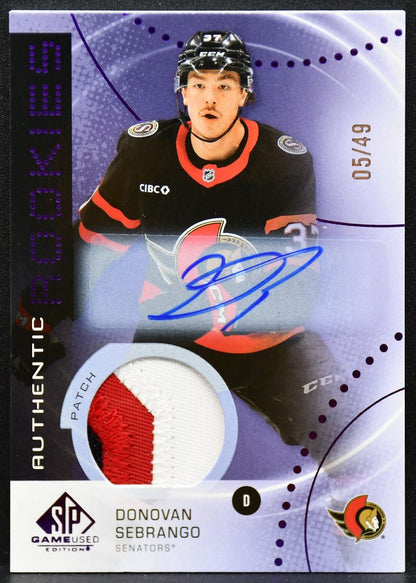 2025-26 SP Used Purple Premium Sebrango Senators RC Auto 05/49 Patch 5378