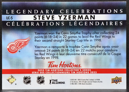 2023-24 UD Tim Hortons Legendary Celebrations Steve Yzerman LC-5 Red Wings 8914