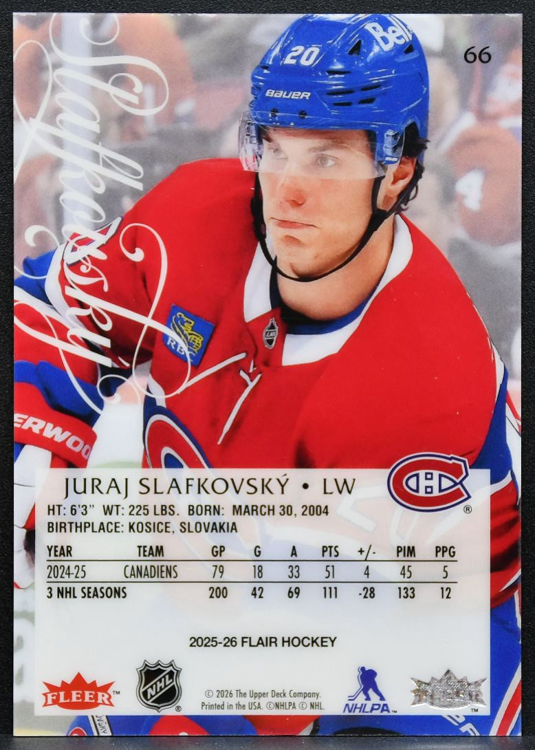 2025-26 Flair Juraj Slafkovsky 66 Montreal Canadiens 4247
