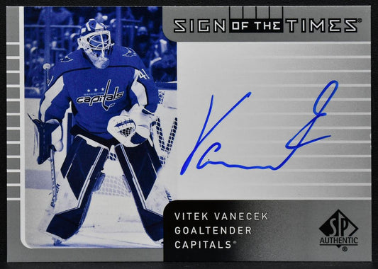 2021-22 SP Authentic 2001-02 Retro Times Vanecek SOTT1-VV Capitals Auto 2155