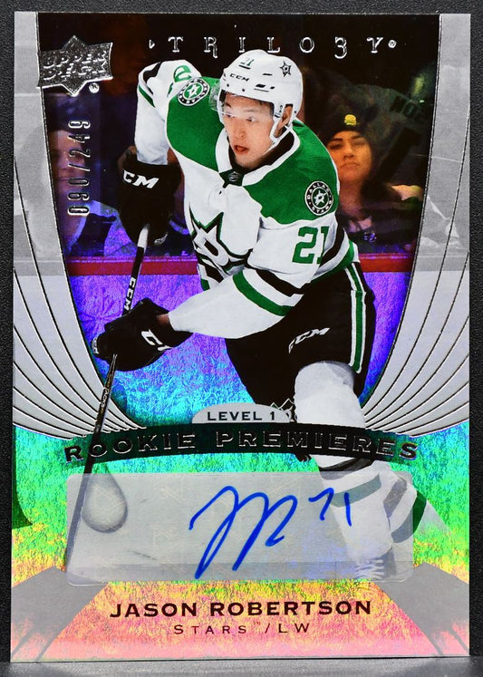 2020-21 UD Trilogy Rookie Premieres Auto Lvl1 Jason Robertson Stars RC Auto 7238