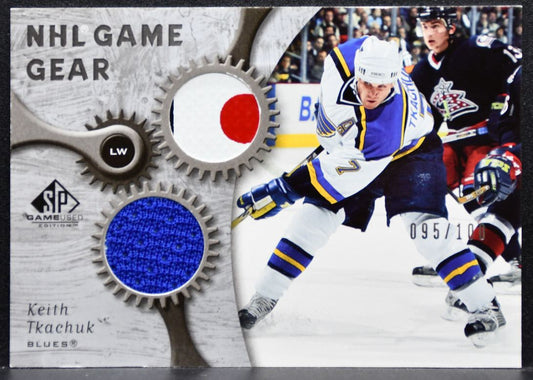 2005-06 SP Game Used NHL Game Gear Keith Tkachuk Blues 095/100 Jersey/Stick 7980