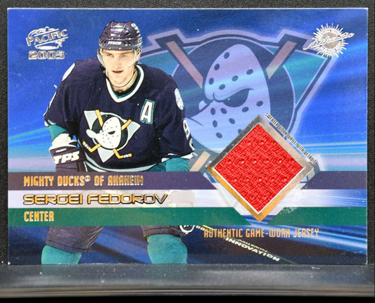 2004-05 Pacific Jerseys Sergei Fedorov Anaheim Mighty Ducks 740/850 Jersey 1044