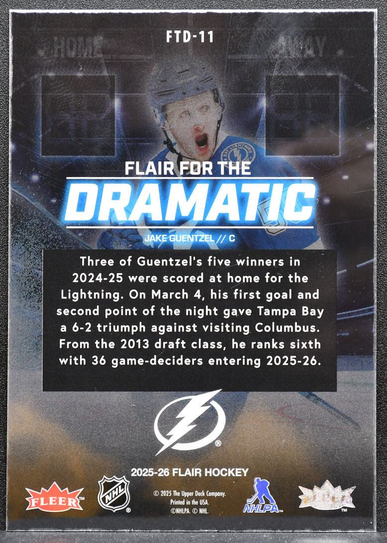 2025-26 Flair for the Dramatic Jake Guentzel FTD-11 Tampa Bay Lightning 8792