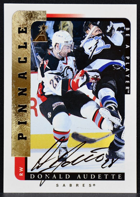 1996-97 Pinnacle Be a Player Autographs Donald Audette 73 Sabres Auto 6016