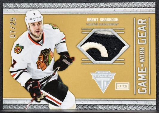 11-12 Panini Titanium Game Worn Gear Patch Brent Seabrook Blackhawks /25 Patch 4534
