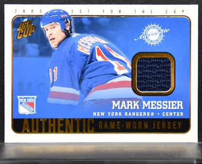 2002-03 Pacific Quest for the Cup Jerseys Mark Messier 11 Rangers Jersey 1786
