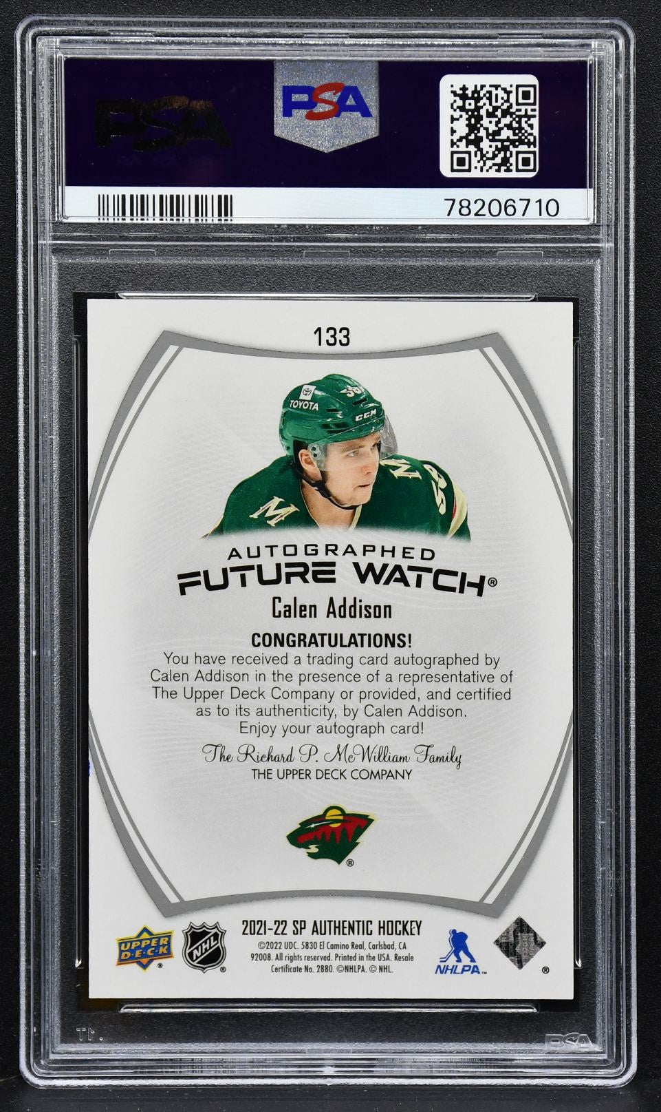 2021-22 SP Authentic Future Watch Auto Calen Addison 133 RC Auto 825/999 2477