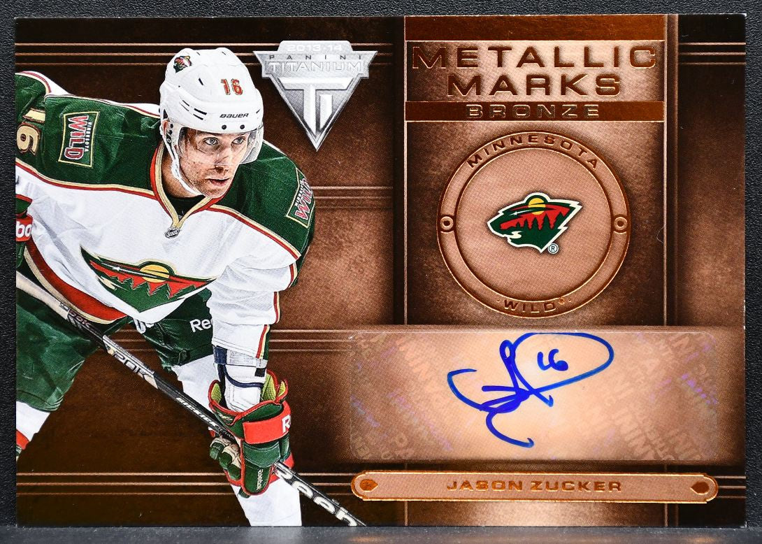 2013-14 Panini Titanium Metallic Marks Bronze Jason Zucker MM-34 Wild Auto 7677