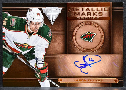 2013-14 Panini Titanium Metallic Marks Bronze Jason Zucker MM-34 Wild Auto 7677