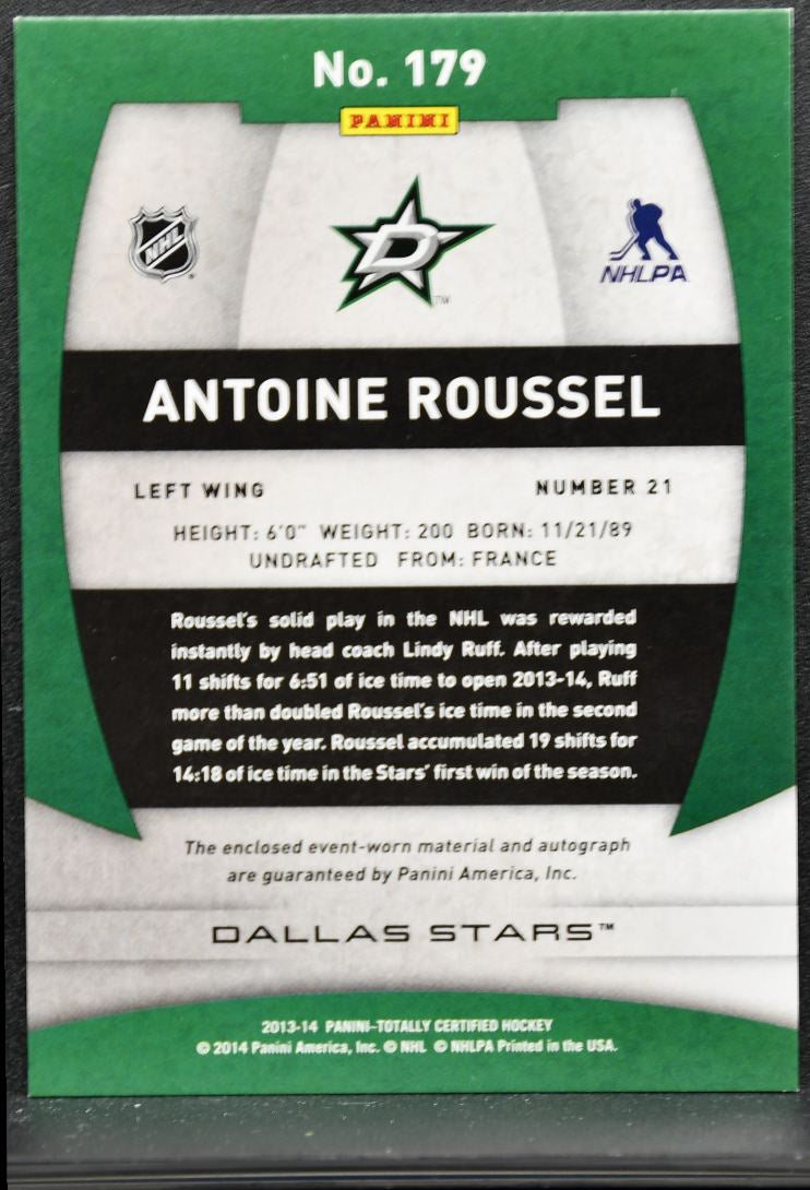 2013-14 Panini Totally Certified Rookie Jersey Roussel RC Auto Jersey 4771