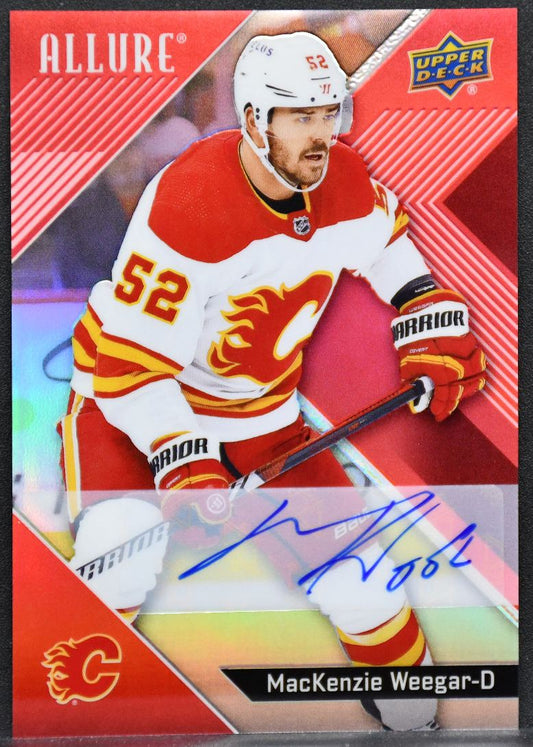 2024-25 UD Allure Red Rainbow Auto MacKenzie Weegar 99 Calgary Flames Auto 6355