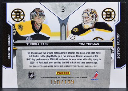 2010-11 Panini Limited Brothers In Arms Rask/Thomas Bruins 150/199 Jersey 0851