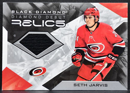 2021-22 UD Black Diamond Debut Relics Seth Jarvis Hurricanes RC Jersey 3155