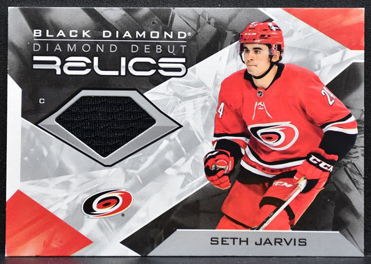 2021-22 UD Black Diamond Debut Relics Seth Jarvis Hurricanes RC Jersey 3155