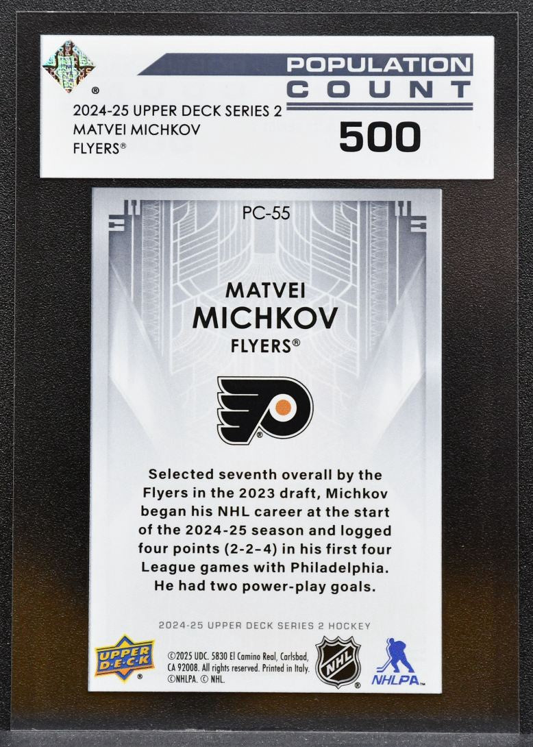 2024-25 UD Series 2 Population Count 500 Matvei Michkov PC-55 Flyers 8051