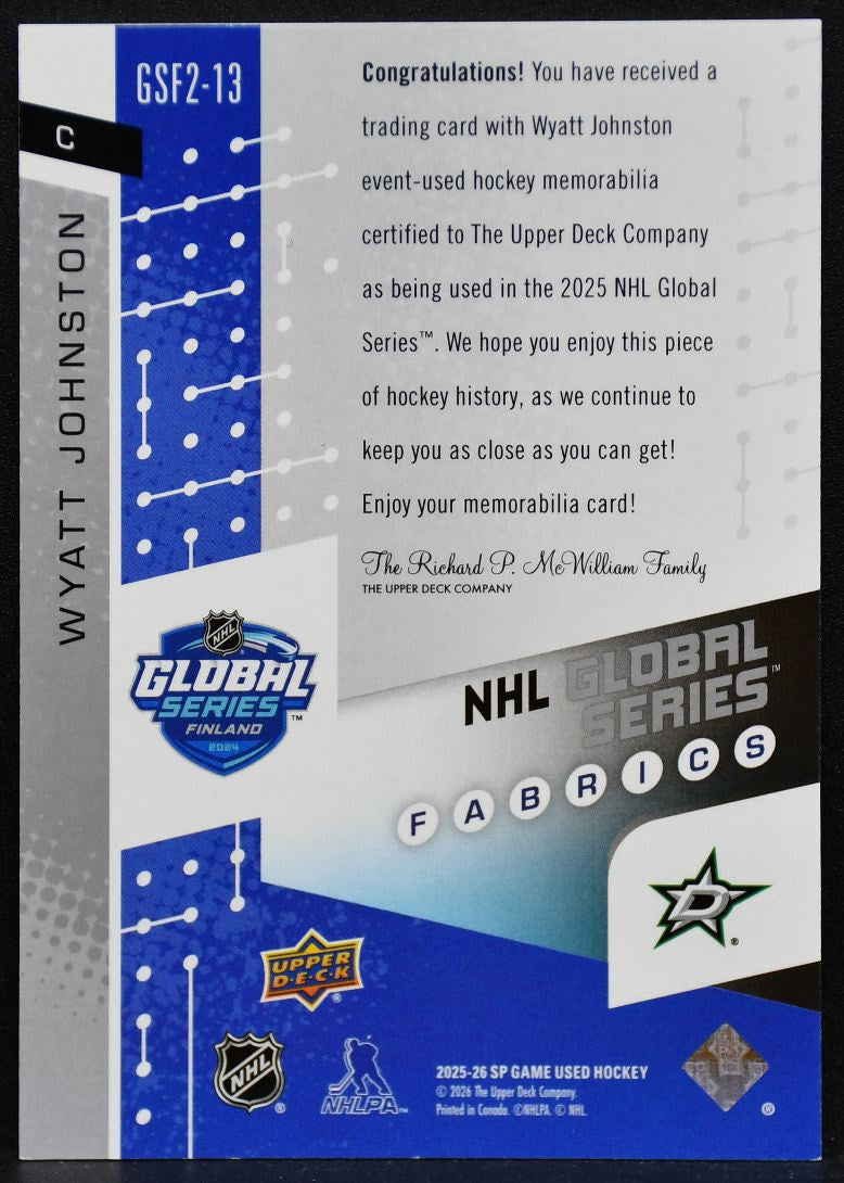2025-26 SP Used Global Series Fabrics Johnston Stars Jersey 5057
