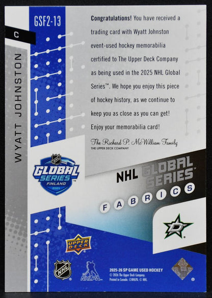 2025-26 SP Used Global Series Fabrics Johnston Stars Jersey 5057